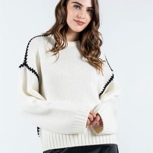 C’est Moi Oversized Whipstitched Sweater Sz S/M